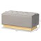 Baxton Studio Powell Glam and Luxe Grey Velvet Fabric and Gold PU Leather Storage Ottoman 175-11236-Zoro - alternate 4